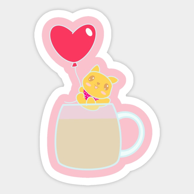 Shiba Inu over tea Sticker by EV Visuals